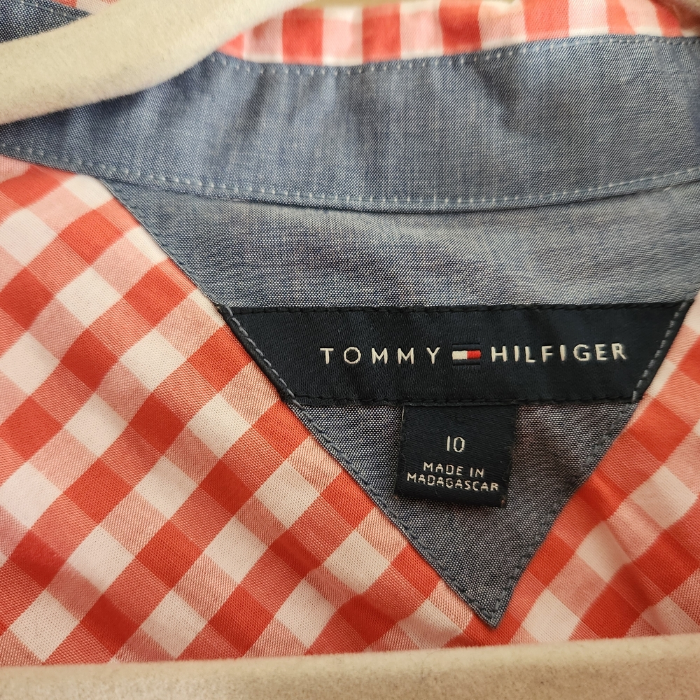 Tommy Hilfiger Red Checkered Midi Dress - Picture 3 of 3